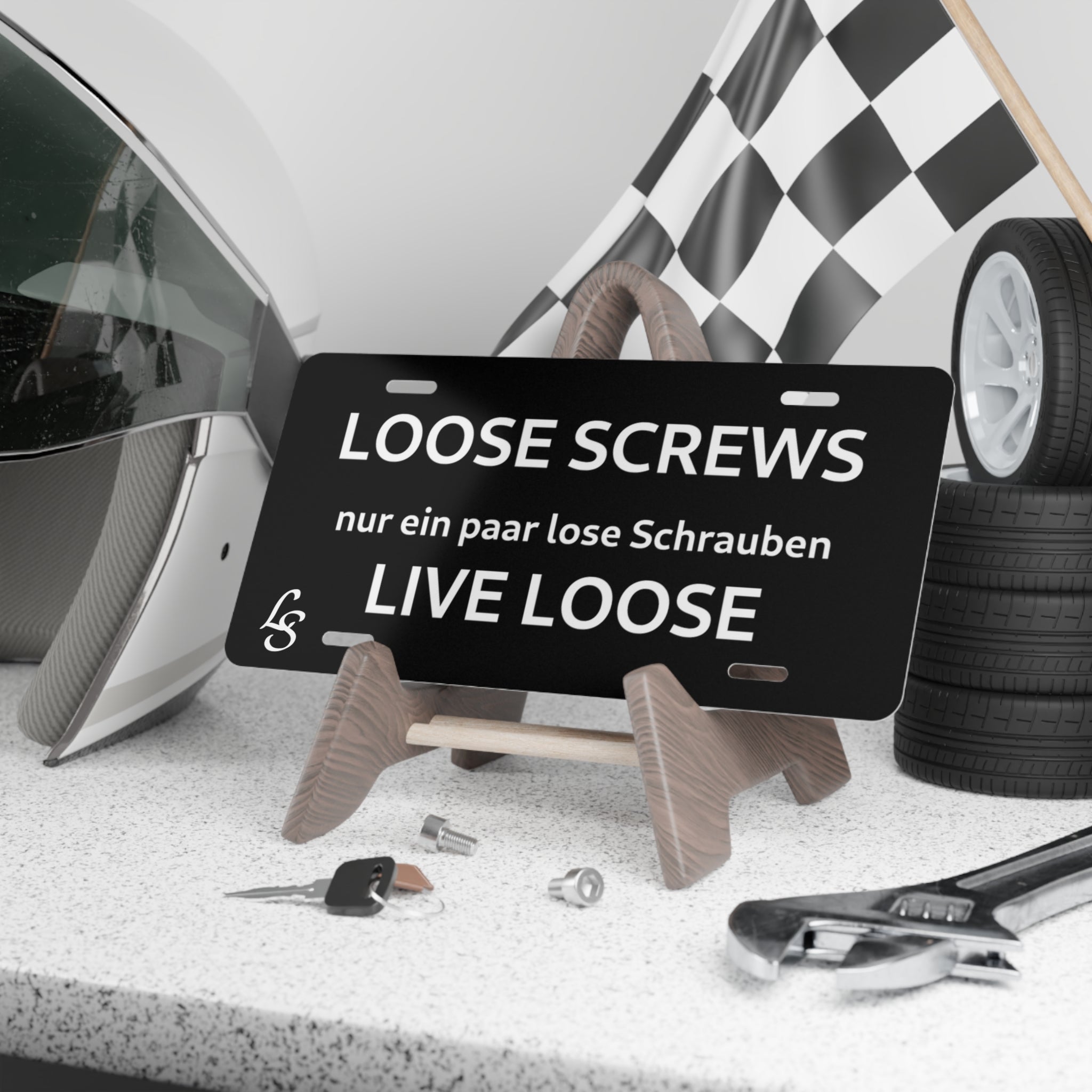 Loose Screws Vanity Plate License Plate – "Loose Screws / Live Loose" Decorative Car Plate