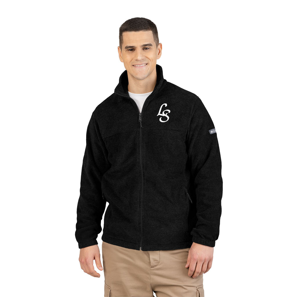 Embroidered LS Fleece Jacket — Charcoal Columbia Zip-Up