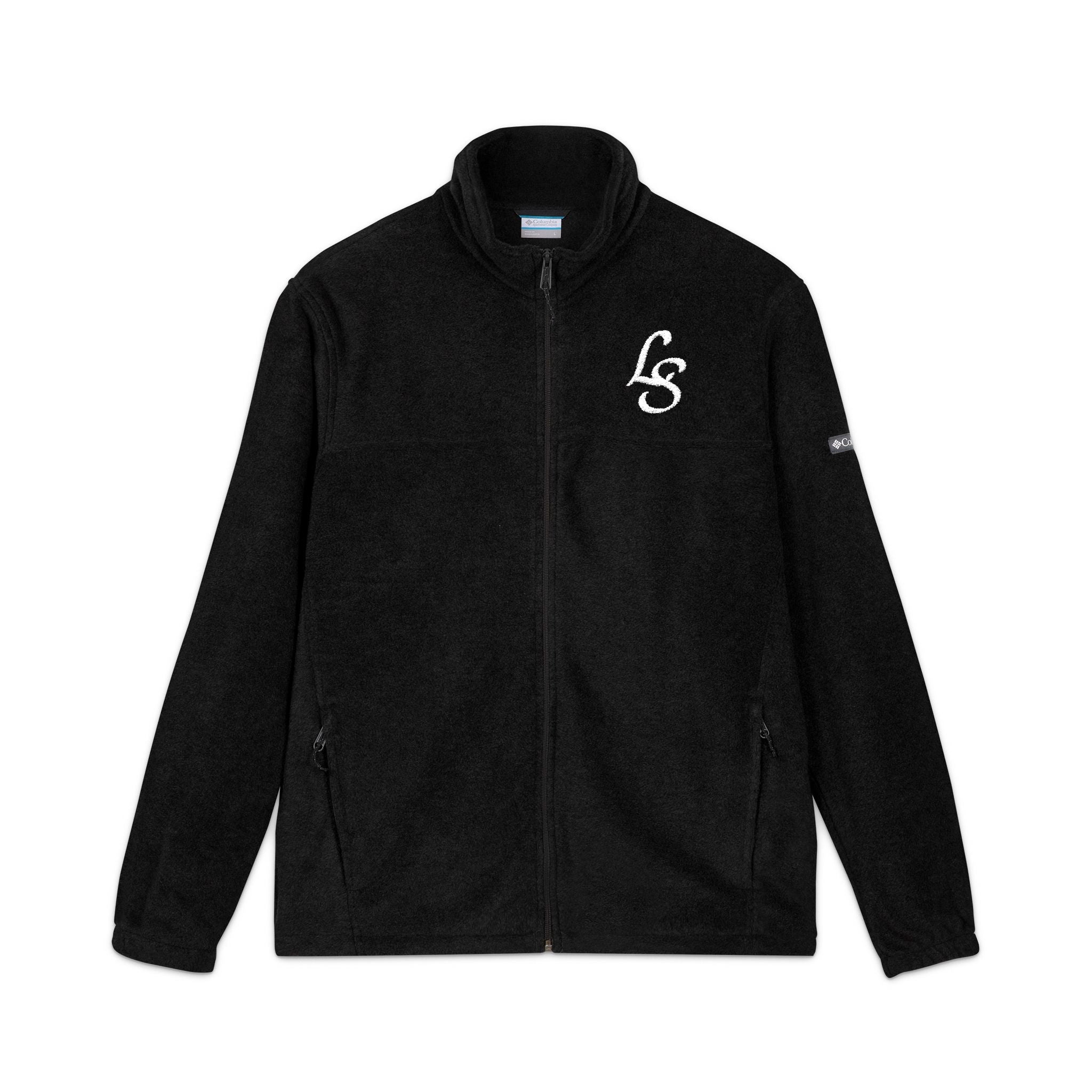 Embroidered LS Fleece Jacket — Charcoal Columbia Zip-Up