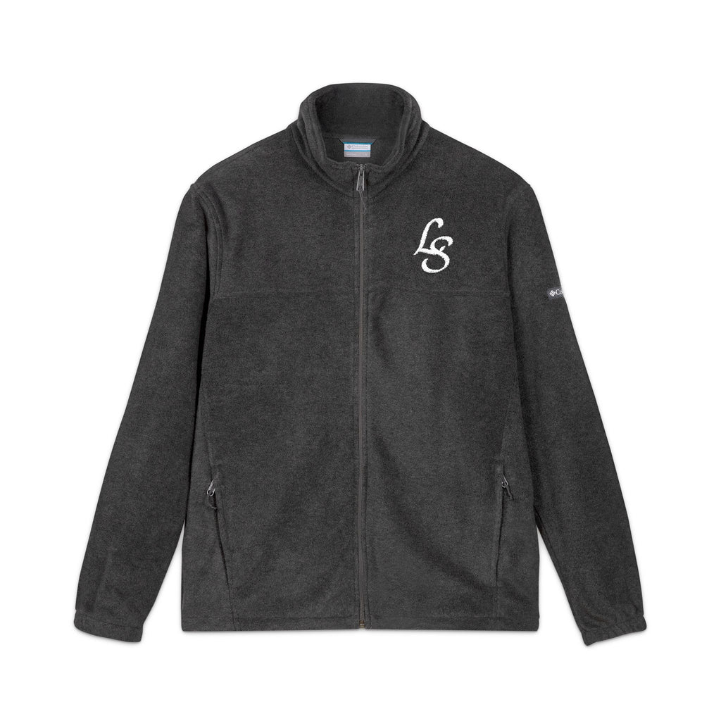 Embroidered LS Fleece Jacket — Charcoal Columbia Zip-Up