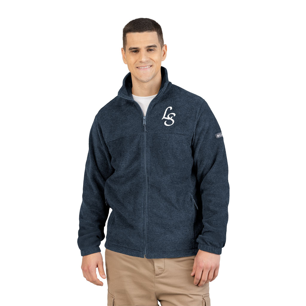Embroidered LS Fleece Jacket — Charcoal Columbia Zip-Up