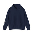 Hoodie — Minimal Script Logo Black Hoodie with White Sleeve Kanji
