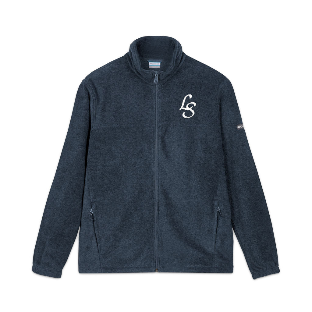 Embroidered LS Fleece Jacket — Charcoal Columbia Zip-Up