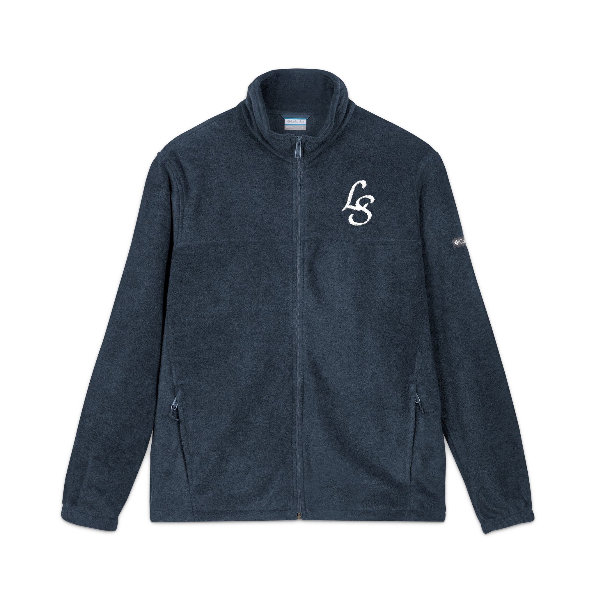 Embroidered LS Fleece Jacket — Charcoal Columbia Zip-Up